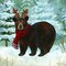 Winterscape I-Bear by Kelsey Wilson 12" x 12" Canvas Wall Art